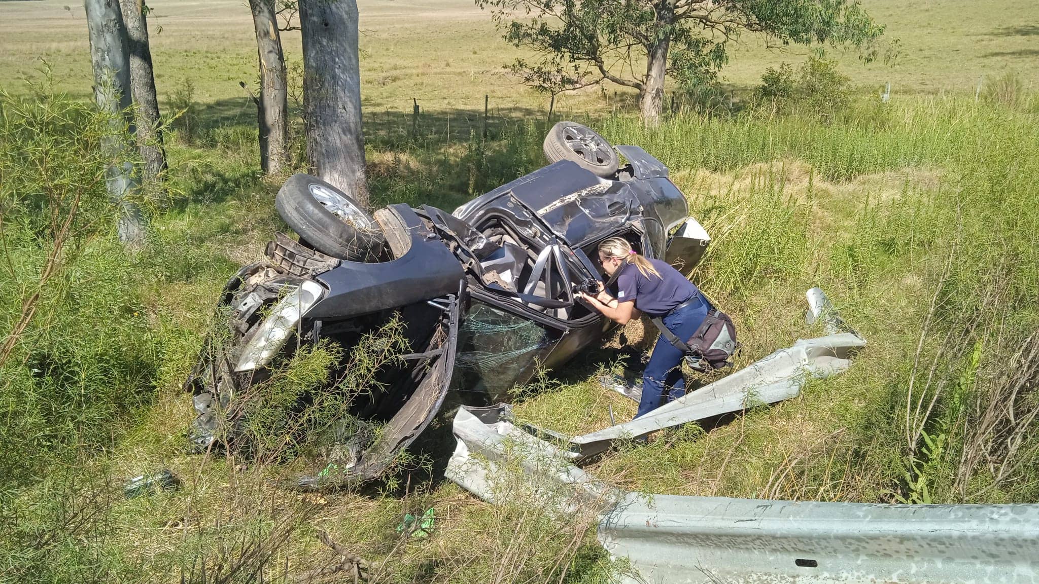 Lesiones de entidad sufrió un hombre que viajaba como acompañante en el auto que ayer volcó en ruta 44